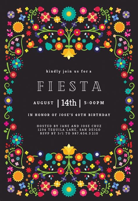 Floral Fiesta - Party Invitation Template (Free) | Greetings Island ...