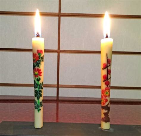 Japanese Hand Painted Candles