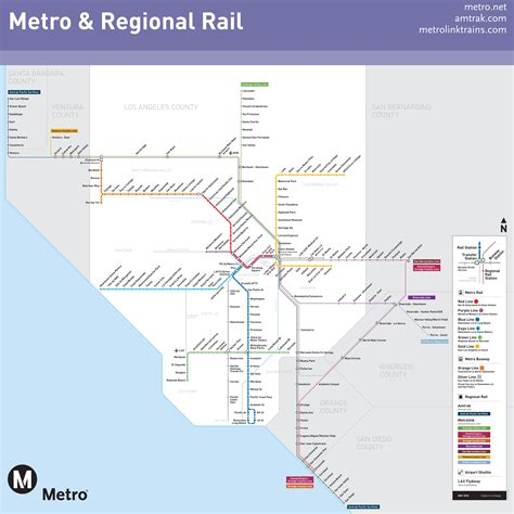 Los Angeles rail map