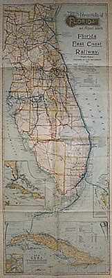 George Glazer Gallery - Antique Maps - Florida East Coast Railway