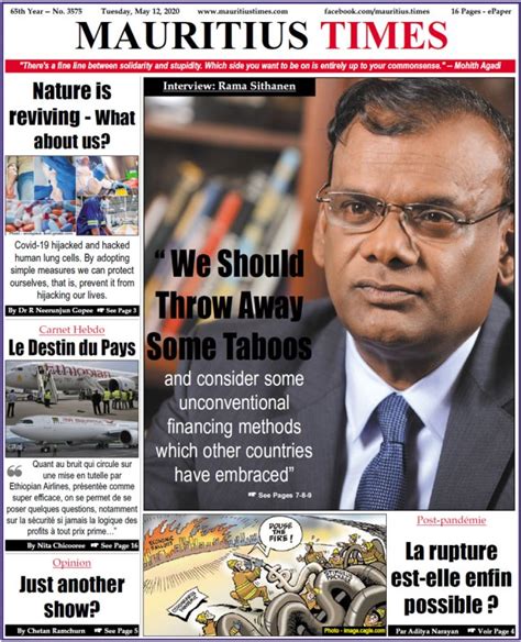 Mauritius Times ePaper – Tuesday 12 May 2020 – Mauritius Times