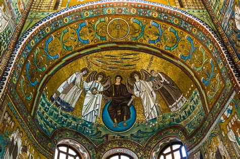 The Mosaics at the Basilica of San Vitale in Ravenna Italy. The Mosaics are from the Byzantine ...