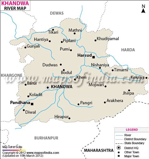 Khandwa Map River Map, River Map of East Nimar