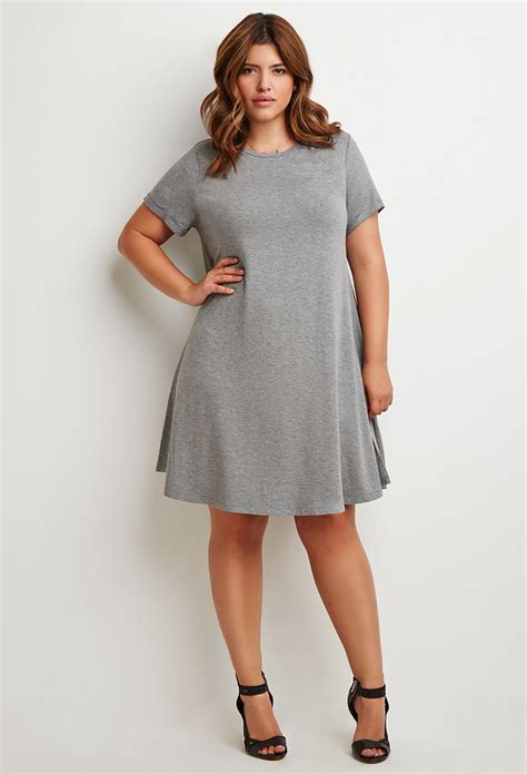 Lyst - Forever 21 Plus Size A-line T-shirt Dress in Gray