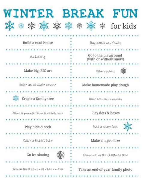 Winter Break Activities for Kids