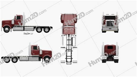 Western Star 4900 EX Tractor Truck 2008 Blueprint in PNG - Download ...