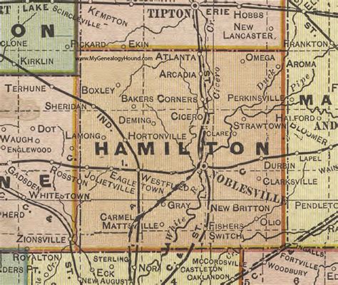 Hamilton County, Indiana, 1908 Map, Noblesville