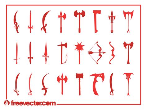 Medieval Weapons Set Vector Art & Graphics | freevector.com