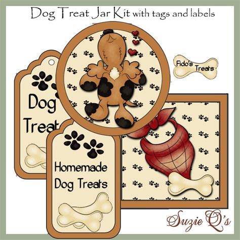 Make your own Dog Treat Jar Labels and Tags CU by SuzieQsCrafts