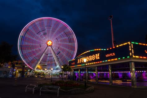 Free Images : light, city, ferris wheel, amusement park, landmark, lighting, long exposure ...