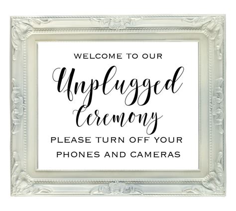 Unplugged Ceremony Sign 8x10 Unplugged Wedding Sign | Etsy | Unplugged wedding sign, Unplugged ...