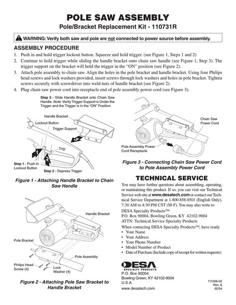 Harbor Freight Pole Saw Model 106890-02 User Manual - playengineer