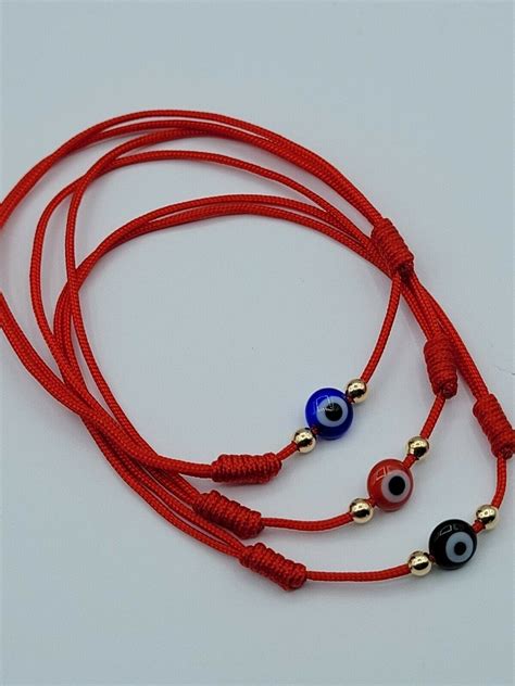 "3 x Lucky Evil Eye Bracelet Red String Talisman Luck Protection Gift ...