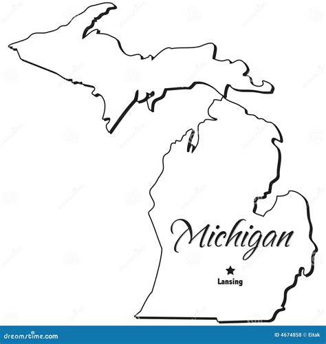 Michigan State Map Clipart