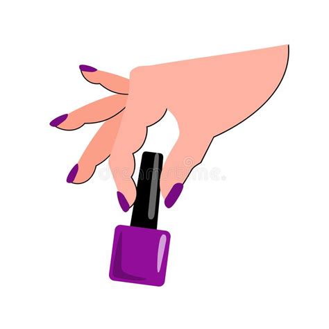 Hand Showing Manicure and Nail Care. Vector Illustration. Stock Vector - Illustration of ...