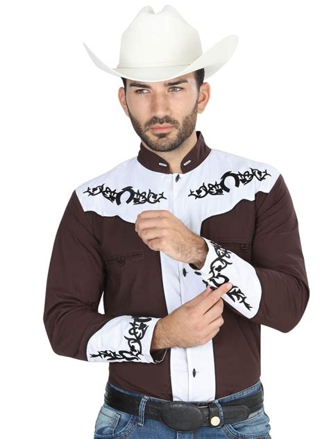 Camisa Charra de Hombre El General Boton Hueso Herradura diseno. Men's Western Shirt - Walmart.com