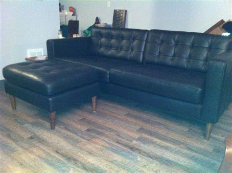 Mid century leather karlstad sofa & ottoman - IKEA Hackers - IKEA Hackers