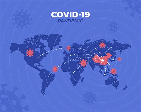 Covid-19 Pandemic Outbreak Illustration With World Map 1040238 Vector ...