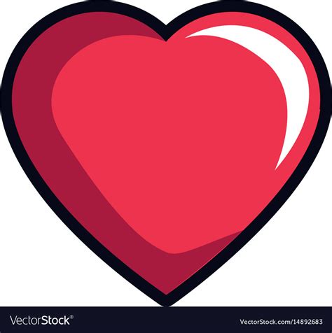 Cartoon heart romantic love decoration symbol Vector Image