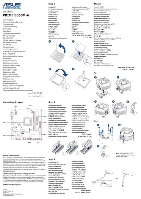 ASUS PRIME B350M-A QUICK START MANUAL Pdf Download | ManualsLib