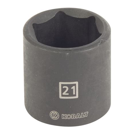 Shop Kobalt 3/8-in Drive 21mm Shallow 6-Point Metric Impact Socket at ...