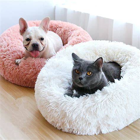 GLORIOUS KEK Winter Dog Bed Soft Warm Luxury Donut Dog Bed for Small Medium Dogs Cat Bed Pet ...