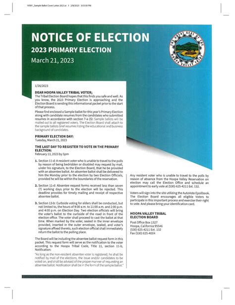 2023 Sample Ballots and Absentee Request Forms now available | Hoopa ...