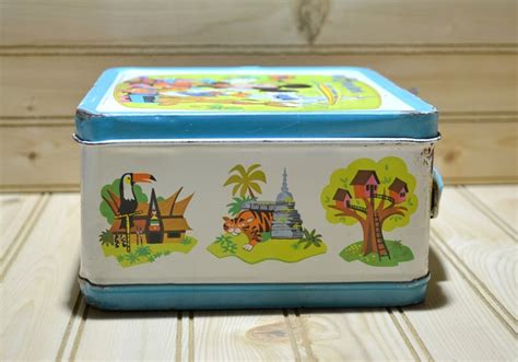 Vintage Walt Disney World Metal Lunch Box Aladdin 1970s Mickey Mouse ...