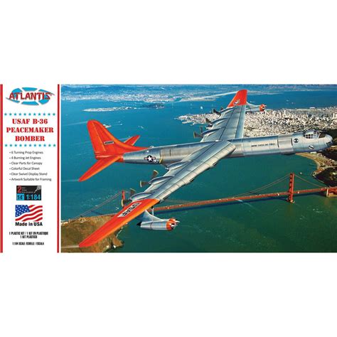 USAF B-36 Peacemaker Bomber with Swivel Stand 1:184 Scale Model Kit