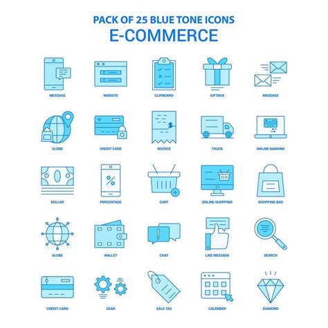 ECommerce Blue Tone Icon Pack 25 Icon Sets 14232414 Vector Art at Vecteezy