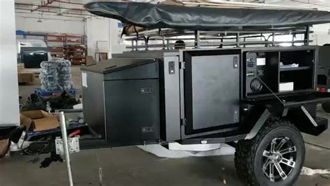 Rear Folding Travel Trailer Manufacture Off-road Camper Trailer With Boat Rack For Sale (cross ...