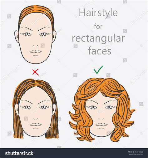 Face Shape Alternative Hairstyles Rectangular Face Stock Vector (Royalty Free) 368846093 ...