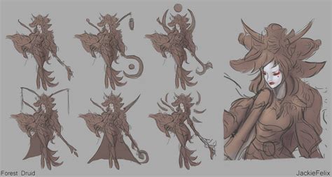 Forest druid design process by ExeFelixArt on DeviantArt