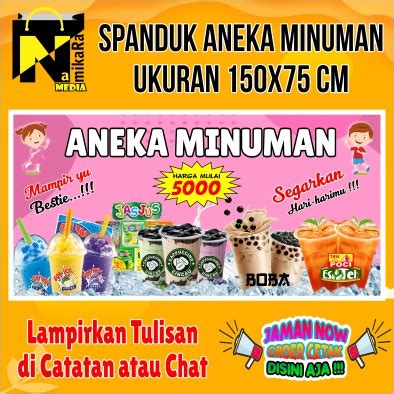 Jual Spanduk banner backdrop Aneka Minuman kekinian Terbaru murah bisa custom / Banner Aneka ...