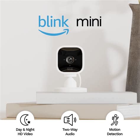 Blink Mini – Compact indoor plug-in smart security camera, 1080p HD video, night vision, motion ...