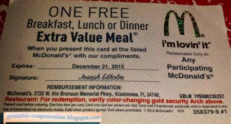 Printable Coupons 2021: Mcdonalds Coupons