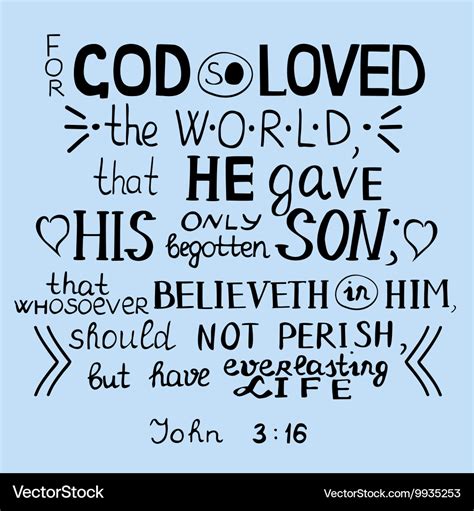 For god so loved the world john 3 16 Royalty Free Vector