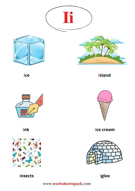 Letter I words (learn English with pictures) | Letter i words, Learn ...