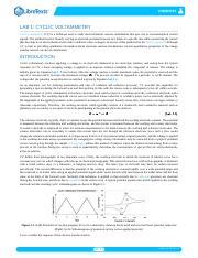 CHEMLIBRE-Lab 1 Cyclic Voltammetry.pdf - LAB 1: CYCLIC VOLTAMMETRY Cyclic voltammetry CV is a ...