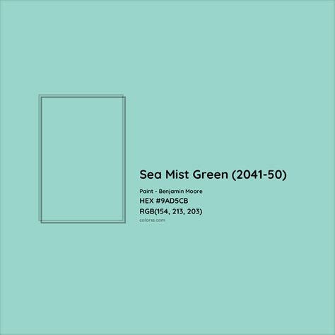 Benjamin Moore Sea Mist Green (2041-50) Paint color codes, similar ...