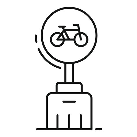 Bike road sign icon, outline style 14547203 Vector Art at Vecteezy