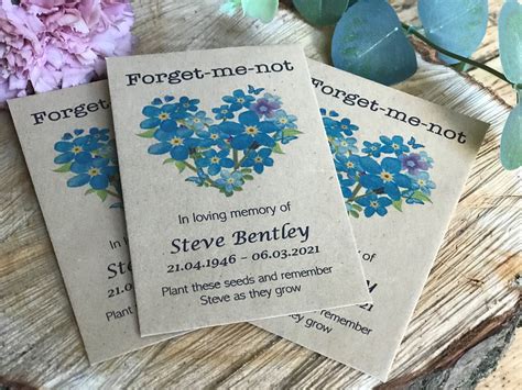 10 Personalised Forget-Me-Not seeds Funeral Memorial Memory | Etsy