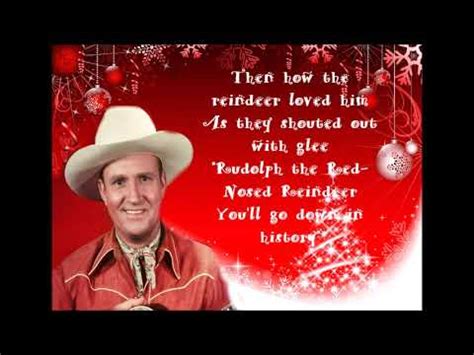 Rudolph, the Red Nosed Reindeer Gene Autry with Lyrics - YouTube