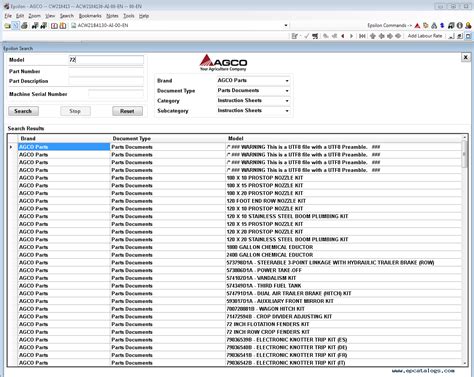 Epsilon AGCO Parts Catalog and Workshop 05/2019 for Europe