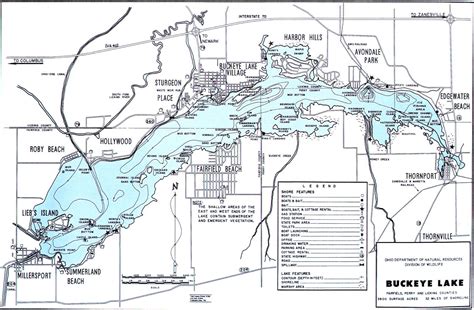 Buckeye Lake Map from gofishohio.com - Your Premier Ohio Fishing Site!