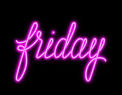 FRIDAY neon logotype vector illustration | Neon, Neon logo, Neon signs