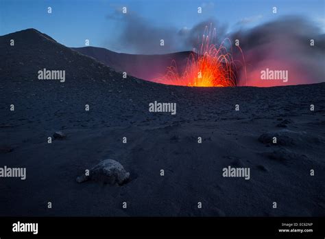 Eruption of Mount Yasur volcano, Tanna Island, Vanuatu, Oceania Stock Photo - Alamy