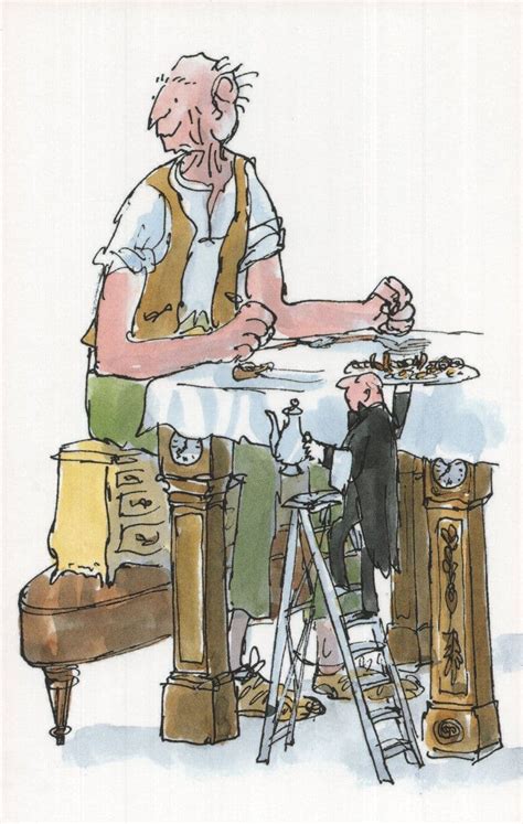 Roald Dahl The BFG Giant Dinner Table Illustration Postcard: Manuscript ...