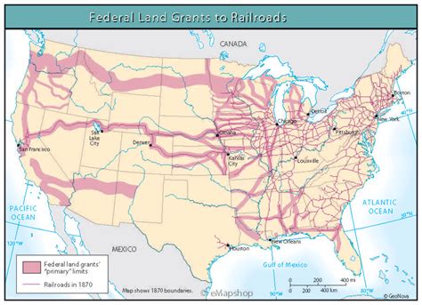 Us Railroad Map 1870 | Time Zones Map World