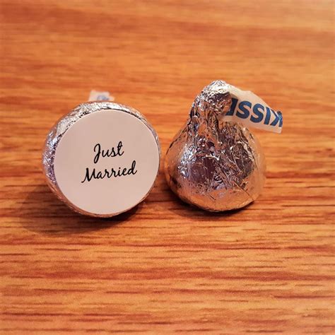 324 Personalized Wedding Hershey Kiss Favor Labels Stickers Round Glossy 0.75" | eBay | Wedding ...